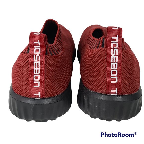 Tiosebon Maroon stretch knit slip on shoes, W38 - Picture 2 of 8